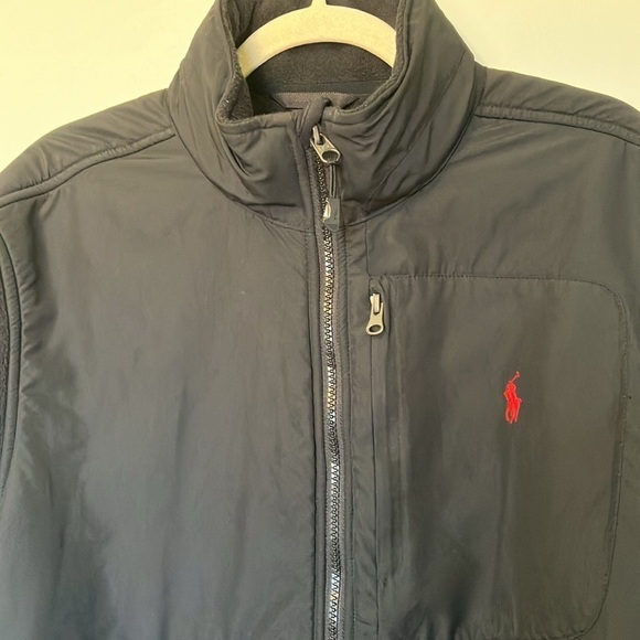 Polo by  Ralph Lauren black fleece polyester jacket - Picture 2 of 9